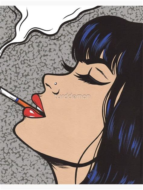 Smoking Comic Pop Art Girl Canvas Print By Turddemon Artofit