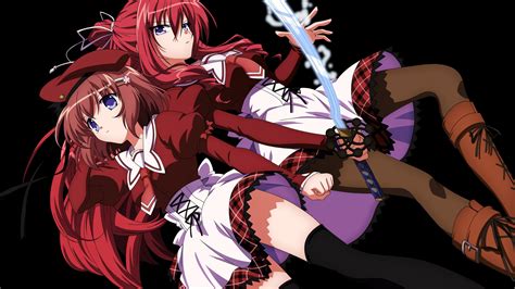 two red hair female anime characters anime 11 eyes kusakabe misuzu minase yuka hd wallpaper