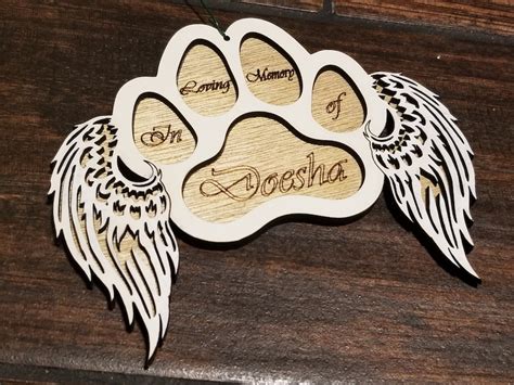 Pet Loss Dog Paw With Angel Wings Ornament Free Shipping Etsy