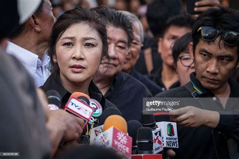 thailands former prime minister yingluck shinawatra speaks to media news photo getty images