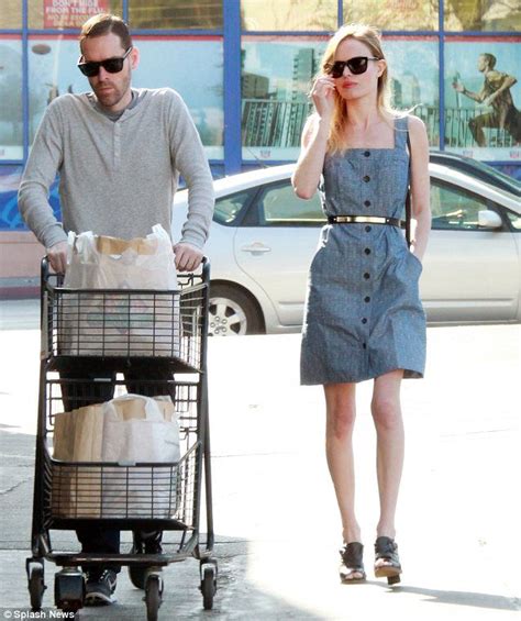 Kate Bosworth Shows Off Her Very Slim Figure In Denim Pinafore Dress As She Stocks Up On