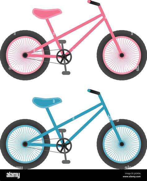 Pink And Blue Bicycles For Kids Isolated On A White Background Vector