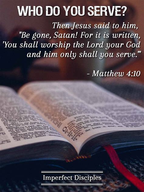 Who Do You Serve Matthew 410 Scripture Memory Song Imperfect