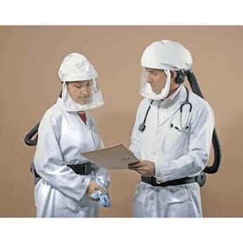 Tento druh respirátoru je opakovaně použitelný a filtry se pravidelně. 3M BE-12-3 Belt-Mounted PAPR Respirator Hood, 3/Pk from ...