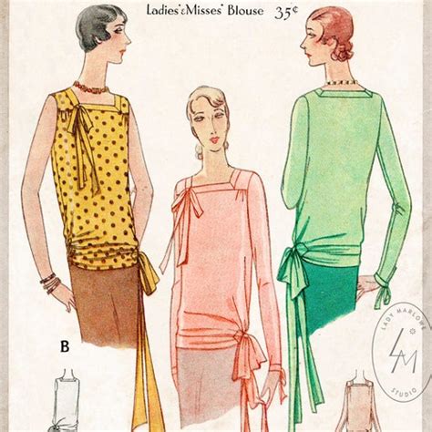 Vintage Sewing Pattern 1920s 20s Reproduction Flapper Day Etsy