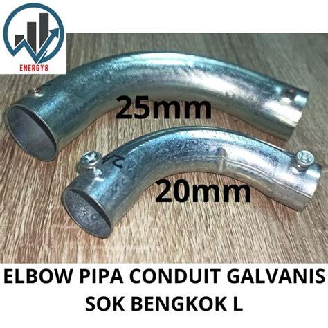 Jual Elbow Pipa Conduit 20mm 25mm Galvanis Sok Bengkok L 20mm Dan