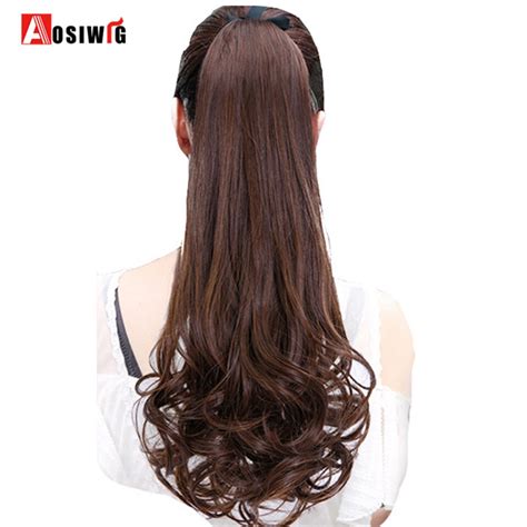 20 pieces large stretch hair ties hair bands ponytail holders headband for thick heavy and curly hair (black, 5 cm in diameter, 1 cm in width) 4.6 out of 5 stars. AOSIWIG 22'' Long Curly Tie Up Ponytail Synthetic Clip in ...