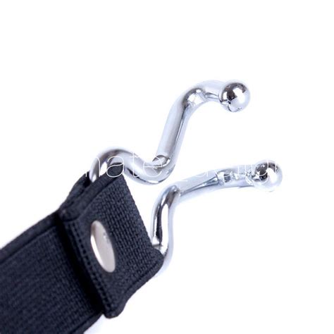 Unisex Silver Stainless Steel Nose Hook Force Rise Elastic Strap Adjustable Slave Training Bdsm