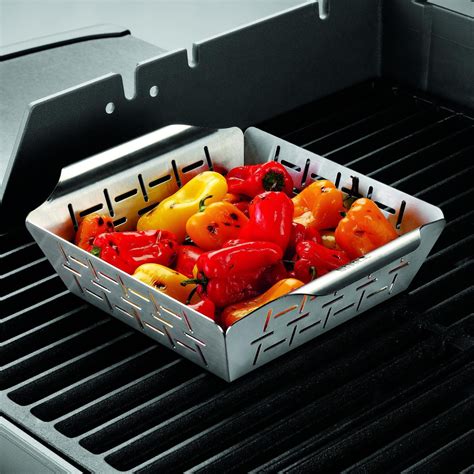 Weber 6481 Deluxe Small Stainless Steel Vegetable Grill Basket Bbq Guys