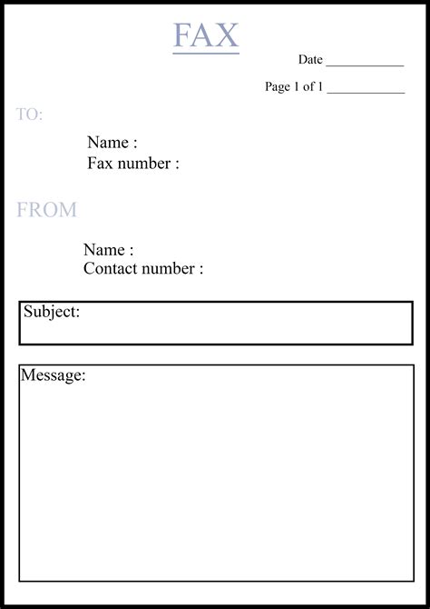 Fax Cover Sheet Free Printable