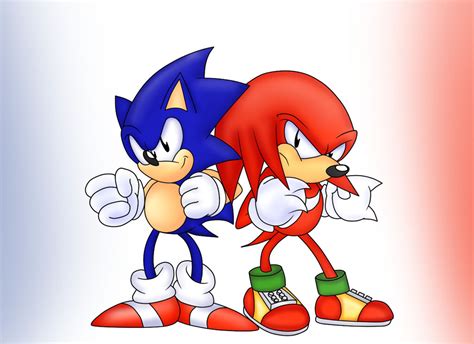 Sonic And Knuckles Fighting Buddies By Classicsonicsatam On Deviantart