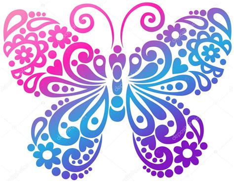 Swirly Butterfly Vector Design Element — Vector De Stock © Blue67 7911535