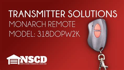 Transmitter Solutions Monarch 318dopw2k Remote Youtube