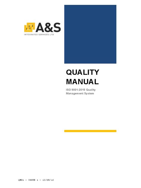 Iso 9001:2015 adds requirements for the policy to be documented and, as appropriate, be available to interested parties. ISO 9001 2015 Quality Management System Manual | Audit ...
