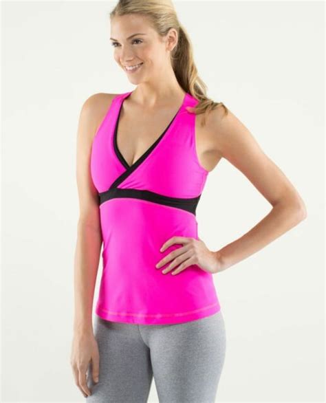 Womens Lululemon Raspberry Glo Light Deep V Athletic Tank Top Size 8 Ebay