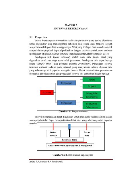 Modul Interval Kepercayaan - MATERI 5 INTERVAL KEPERCAYAAN 5 Pengertian