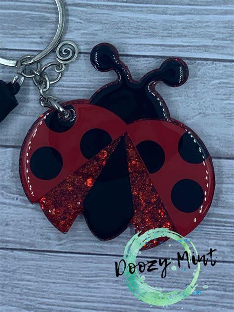 Ladybug Keychain Lady Bugs Ladybug Ts Black And Red Etsy