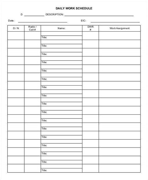 Daily Schedule Planner Template 5 Free Excel Pdf Documents Download