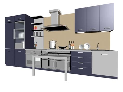 Single Line Kitchen Cabinet 3d Model 3dsmax Files Free Download Cadnav