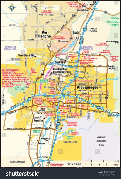 Welcome to the albuquerque google satellite map! Albuquerque, New Mexico Area Map Stock Vector Illustration ...