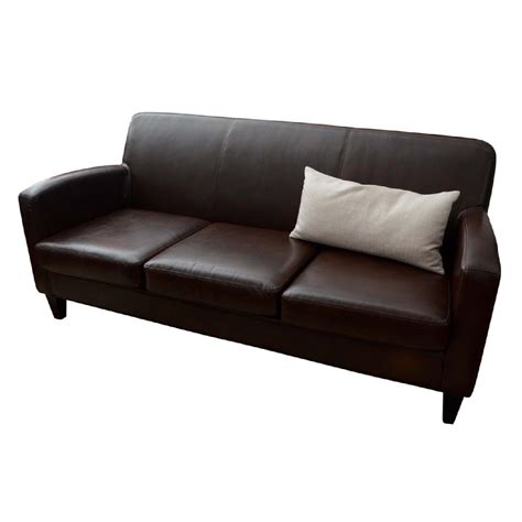 Ikea Jappling Brown Faux Leather Sofa Aptdeco