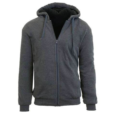 Gbh Gbh Mens Heavyweight Sherpa Fleece Lined Zip Up Hoodie S 2xl