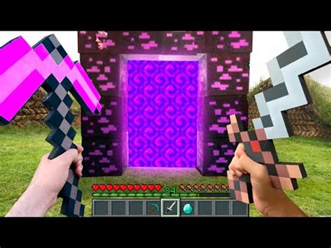 Minecraft In Real Life Pov Movie I Build Realistic Nether Portal Youtube