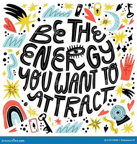 Be The Energy You Want To Attract Lettering Quote Modern Typography