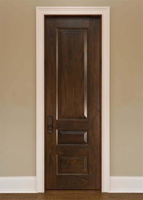 Interior Door Custom Single Solid Wood With Dark Walnut Finish