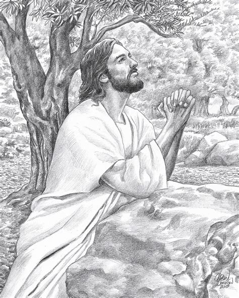 Jesus In The Garden At Gethsemane Desenho Cristão Desenho Jesus