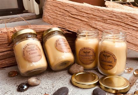 100 Pure Beeswax Candles Scented Or Unscented Set Of 4 Jar Etsy