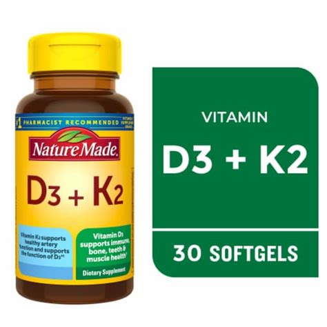 Nature Made® Vitamin D3 K2 Softgels 30 Ct Marianos