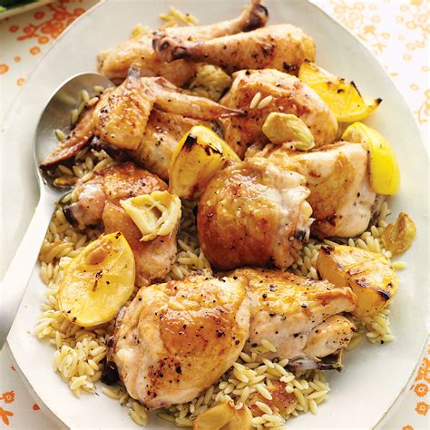 Now, you'll have 40 strong dinner party themes and ideas to get you started. Lemon-Roasted Chicken with Arugula Salad and Dilled Orzo