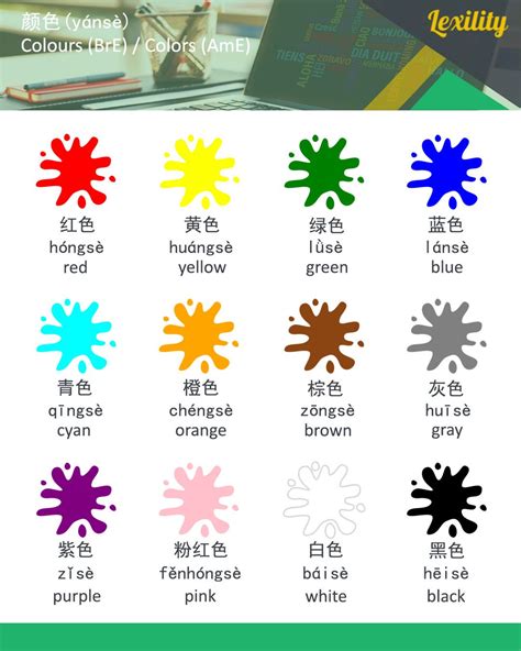 Chinese Colors Worksheet