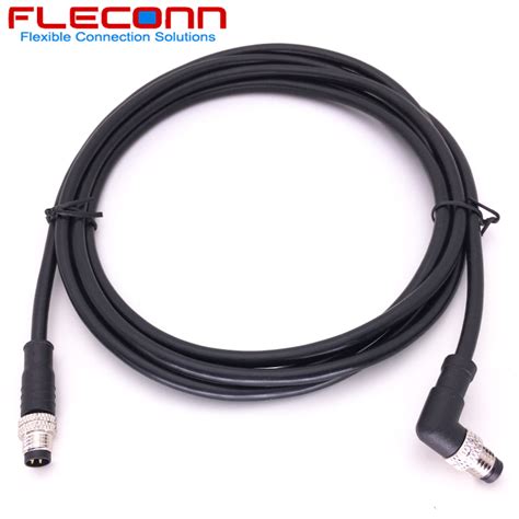 M8 3 4 5 Pin Male Over Molded Cable Cordset With Ip67 Waterproof Connector