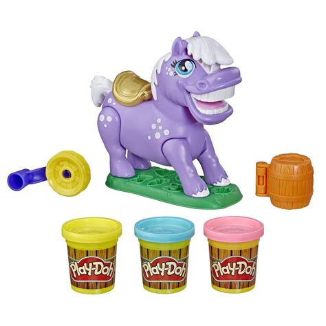 Play Doh Animal Crew Naybelle Show Pony Farm Animal Playset With 3 Non
