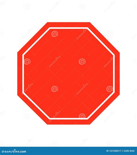 Blank Stop Sign Vector Sign Symbol Vector On White Stock Vector