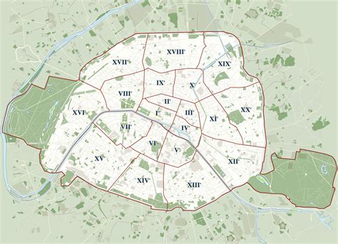 Plan Et Carte Des Arrondissements Et Quartiers De Paris
