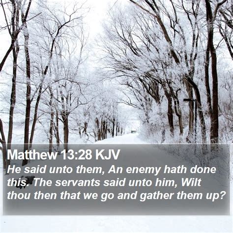 Matthew 1328 Kjv He Said Unto Them An Enemy Hath Done This The