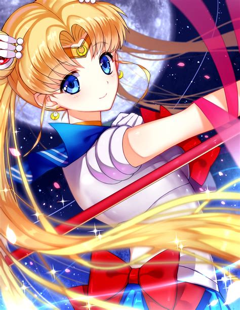 Safebooru 1girl Bishoujo Senshi Sailor Moon Blonde Hair Blue Eyes Crescent Crescent Earrings