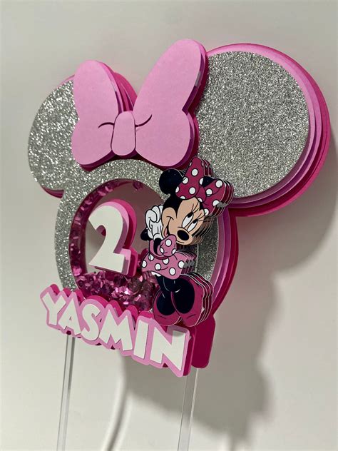 Minnie Mouse Cake Topper Minnie Mouse Shaker Cake Topper Etsy