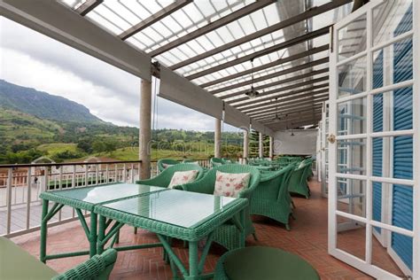 Beautiful Terrace Lounge With Mountain View Stock Image Image Of