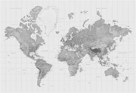 🔥 Free Download Black And White World Map Wallpaper World Map Murals