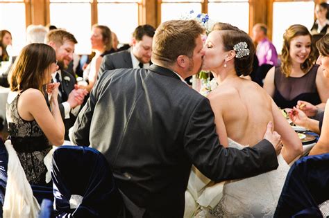 Bride And Groom Share Kiss At Reception