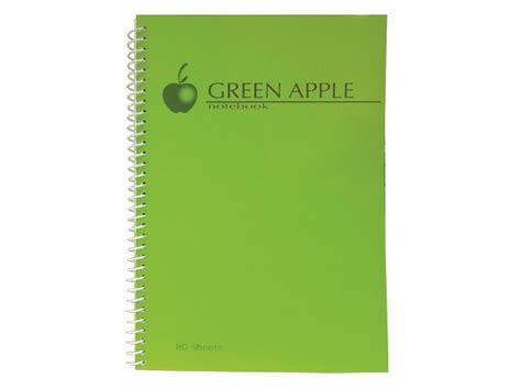 Green Apple Spiral Notebook G0780 80lvs 178x254mm Office Warehouse Inc