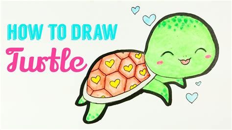How To Draw Turtle 🐢 Easy And Cute Turtle Drawing Tutorial For Beginner
