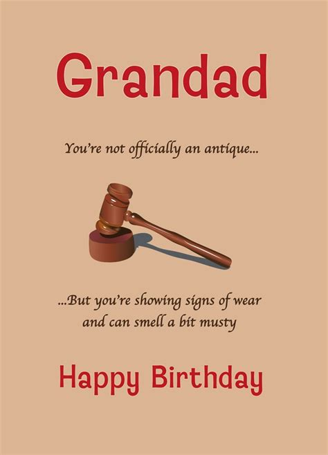 Grandad Birthday Antique Card Scribbler