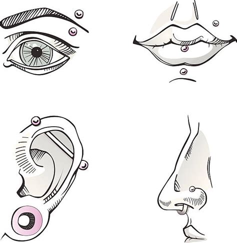 Lip Piercings Drawings Illustrations Royalty Free Vector Graphics