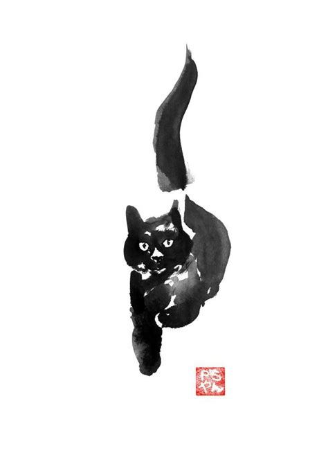 Saatchi Art Artist Pechane Sumie Painting “happy Cat” Art