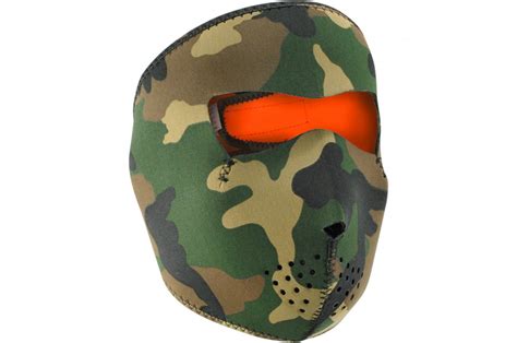 Masque Facial Néoprène Zanheadgear Woodland Camo Réversible Moto Quad